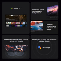 TV Versi Global a Pro 55'' Layar 3840*2160 4K Desain Layar Penuh Televisi 55 Inci Smart TV 2GB RAM 8GB Google TV