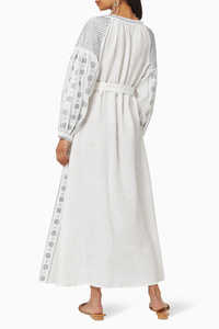 Nouvelles arrivées Robe longue ukrainienne brodée décontractée à manches ballons pour femmes - Product Image 3