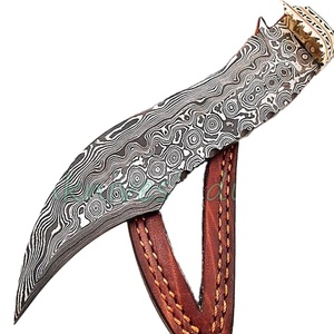 Lima de latón Damasco hecha a mano con mango de trabajo, cuchillo bonito con Funda de cuero (smk1296) - Product Image 1