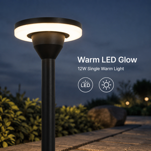 ไฟบอลลาร์ด LED อลูมิเนียม 12W กันน้ำ IP65 แสงวอร์มไวท์ สำหรับสวนกลางแจ้ง ทางเดิน ภูมิทัศน์ สนามหญ้า และลานบ้าน - Product Image 2