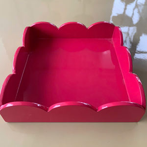 Bandeja de laca MDF rectangular hecha a mano, bandeja de servicio decorativa brillante para decoración del hogar - Product Image 5