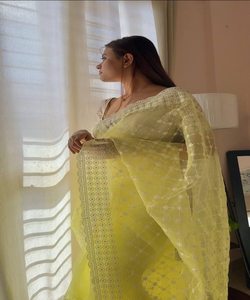 Lange Sari Voor Een Sierlijk En Vloeiend Silhouet <span class=keywords><strong>Half</strong></span> Sari Voor Een Jeugdige En Levendige Look - Product Image 2