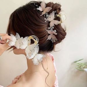 Épingles à cheveux élégantes en forme de papillon, pinces à cheveux décorées de perles, accessoires de cheveux blancs, bleus, roses pour mariage et fêtes pour femmes - Product Image 1