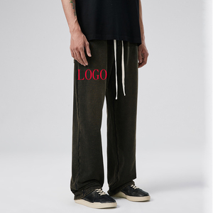 2024 nouveau gros jambe droite pantalons de survêtement personnalisé lavé à l'acide Baggy pantalons de survêtement hommes pantalons de survêtement de sport - Product Image 4