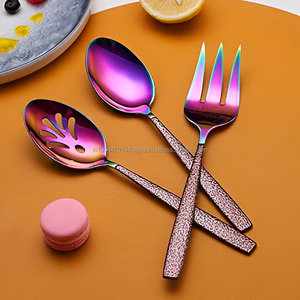 Prix de gros de l'ensemble de service multicolore de qualité supérieure de 6 pièces avec poignée de surface lunaire - Product Image 4