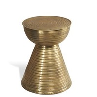 Tabouret rond en métal Design élégant Table basse moderne en cuivre électro plaqué Table basse Table d'appoint pour chambre à coucher Exportateur indien
