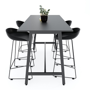 <b>Computer</b> <b>Desk</b> Rubber Wood Standing Table 160x80x105cm Iron Legs Assembly Required STD68036 - Product Image 2