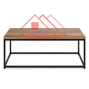 Mesa de centro de Metal con Base acabada en oro con tapa de cristal negro, muebles para decoración de hogar, Hotel, oficina y restaurante - Product Image 2