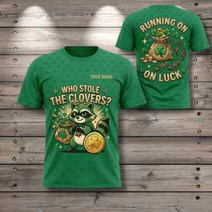 T-Shirt Unisex Personalizzata per San Patrizio, Club dei Scherzi, Grafica Leprechaun, Divertente Quadrifoglio Irlandese Verde, Personalizzabile Promozionale - Product Image 1