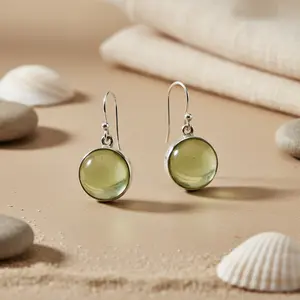 Pendientes de Plata 925 con Peridoto Verde para Mujer, Accesorio de Joyería de Moda - Product Image 3