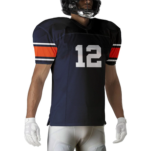 Maillot de football américain brodé personnalisé vêtements d'entraînement en maille avec manches courtes disponibles pour le numéro de nom de joueur saison estivale - Product Image 4