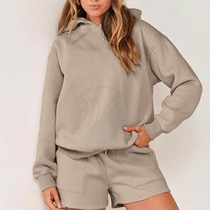 Ensemble short à capuche unisexe en tissu de coton taille XL décontracté pour l'hiver nouveau design avec col à capuche pour hommes et femmes - Product Image 5