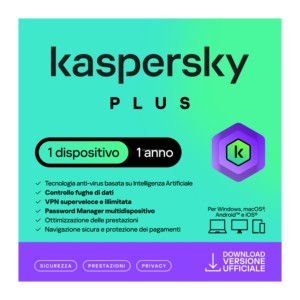KASPERSKY PLUS 2025 PC / MAC / ANDROID / IOS - 1 ANNO - 1 DISPOSITIVO - Product Image 1