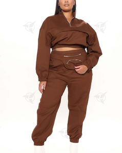 Ropa de calle de la mejor calidad, jersey de gran tamaño, chándal transpirable de dos piezas, conjunto cortavientos para mujer, precio barato con personalización - Product Image 3