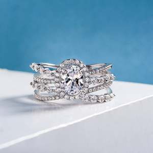 แหวนวันครบรอบเงินสเตอร์ลิงทรงกลมเจลิยา สตาร์เทรล - Product Image 2