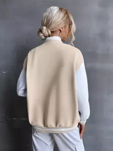 Chaqueta universitaria para mujer, bombardero de béisbol ligero, prendas de vestir exteriores, Letterman moderno, moda informal, ropa de calle cómoda, algodón alto - Product Image 6