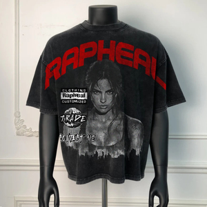 T-shirt noir surdimensionné pour homme, manches régulières, col rond, motif uni, style décontracté, 100% coton, tissu non tissé Dobby - Product Image 1
