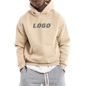 Custom 500 GSM 100% algodón simple esencial Sudadera con capucha para hombre de peso pesado Sudadera con capucha de gran tamaño sudadera recortada con capucha para los hombres - Product Image 6