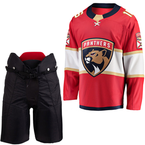 Cómodo transpirable de alta calidad de tamaño personalizado Jersey de hockey sobre hielo y conjunto corto en Stock 100% poliéster hecho uniforme de hockey sobre hielo - Product Image 1