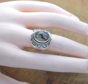 Tendance 925 argent Sterling noir rutile pierre précieuse bague bijoux à la main argent Boho Style bague bijoux pour femmes cadeau filles - Product Image 2