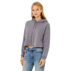 Sweat-shirt à capuche en coton peigné 52% Airlume pour femme, ourlet brut, épaules tombantes, 48% - Product Image 2