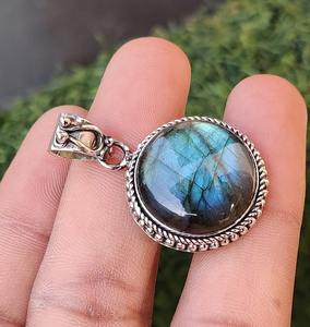 Pendentif classique bijoux pour femmes argent Boho Style bijoux 925 argent Sterling Labradorite pierre précieuse pendentif fait main cadeau pour - Product Image 2