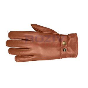 Gants d'hiver décontractés en cuir PU à doigts complets, coupe-vent, tendance, confortables, design uni, bracelet réglable, vente chaude - Product Image 4