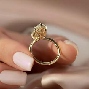 ชุดแหวนเพชรโมอิสไนท์สีเงิน10K 14K 18K สำหรับผู้หญิงชุดงานหมั้นงานแต่งงานทำจาก925 - Product Image 4