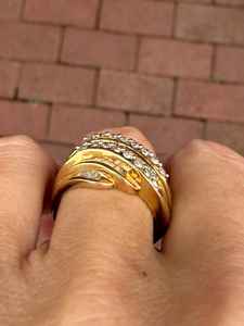 Bague de cocktail de luxe unisexe en or massif 14 carats de haute qualité avec diamant naturel taille baguette de 1 carat, pour fêtes et mariages - Product Image 5