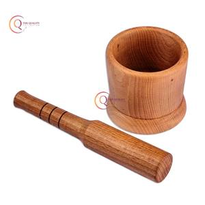 Mortero de madera de moda y herramienta hecha a mano de madera Natural para molinillo de cocina y trituradora de especias de hierbas medicinales a precio atractivo - Product Image 4