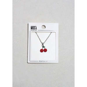 Collana Trendy A3shop con Ciondolo a Forma di Ciliegia, Placcata in Oro, con Croce, Farfalla, Cuore, Diamante, Perla, Catena a Maglie per Regali e Feste - Product Image 4