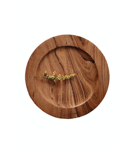 Assiette de chargeur en bois en gros 13 pouces design sculpté assiette de chargeur pour les articles de décoration de table de dîner - Product Image 2