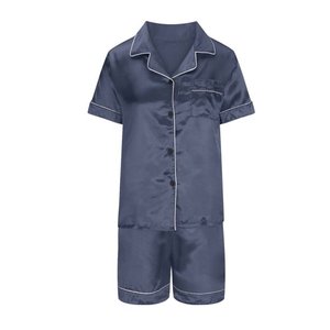 Ensemble de pyjamas en soie pour femmes Pyjamas de vacances légers et respirants pour femmes Ensemble de pyjamas en satin de soie Vêtements de nuit deux pièces - Product Image 3