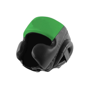 Casque de boxe en cuir PU vert et noir avec protection faciale et fermeture auto-agrippante unisexe pour adulte 2026 - Product Image 1