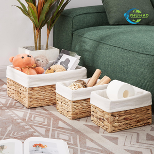 Wholesale High-Quality Handwoven Rectangle WATER HYACINTH <b>BASKET</b> With Iron Frame, Custom Lids, Made in Vietnam <b>Laundry</b> Organizer - Product Image 6