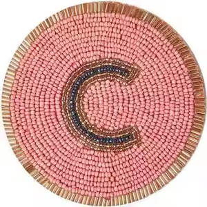 Best Selling MD Handicrafts Embroidered Coaster Multi-Color Beaded Design Table Decoration & Cross-Stitching & <b>Needlework</b> Crafts - Product Image 6