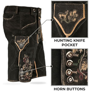 2025 Bavarian <b>Shorts</b> Customized Made Premium Quality Breathable Lederhosen Bavarian <b>Shorts</b> New Design Stylish - Product Image 4