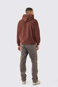 Sweat-shirt en molleton 100% coton de qualité supérieure, coupe ample, 380/410 GSM, respirant, imprimé sur mesure, fermeture éclair sans cordon, lavage à l'acide, hiver - Product Image 3