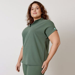 Exfoliante de Enfermería de alta calidad de lujo hecho a medida de Color verde para mujeres Venta caliente uniforme de Enfermería de media manga para el trabajo en el Hospital - Product Image 3
