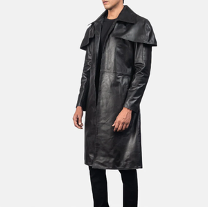 100% Original cuir fait hommes Long manteau/qualité supérieure hommes à la mode en cuir Long manteau pour adultes - Product Image 2
