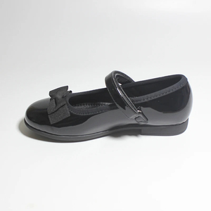 Chaussures pour filles Mary Jane pour enfants Chaussures d'école en cuir PU princesse Robe noire Flats Couleur pure Mariage - Product Image 4