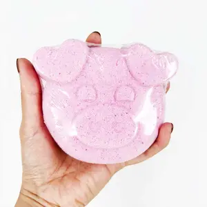 Custom Made Pig Shape Wholesale Large Vegan Natural Ball Fizzi Salt Gift Set organic 3D Bath Bomb for Kid