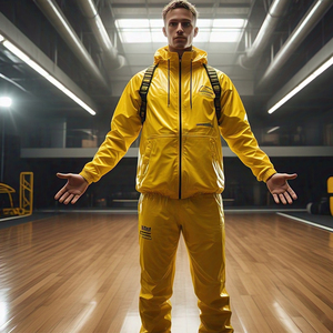 Haute Qualité Nylon Coupe-Vent Piste Ensemble Nouveau Design Coupe-Vent Fermeture Éclair Capuche Pantalon 2 Pièces Ensembles Garçons Hommes Coupe-Vent Survêtement - Product Image 3