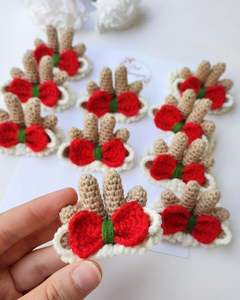 Accesorios para el cabello de ganchillo Horquilla de hilo de algodón suave Regalo de Navidad festivo para niños y damas Hecho en Vietnam - Product Image 2