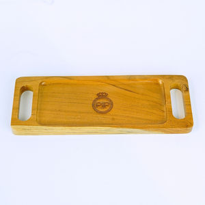 Plateau de service en bois rustique de décor à la maison chic minimaliste avec des poignées confortables pour la cuisine de table basse de mariage - Product Image 4