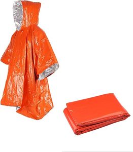Camping en plein air et <span class=keywords><strong>alpinisme</strong></span> Imperméable d'urgence PE/PET <span class=keywords><strong>Film</strong></span> d'aluminium Couverture de vie Poncho d'urgence résistant à la chaleur - Product Image 1