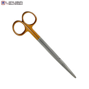Ciseaux Metzenbaum à lame arrondie en acier inoxydable de qualité supérieure, finition dorée, instrument chirurgical droit, certifié MOL CE - Product Image 5