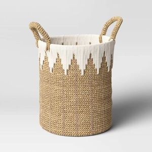 Stylish Macrame Rope <b>Basket</b> <b>For</b> <b>Bathroom</b> <b>Storage</b> Organizing Towels And Toiletries With Soft Natural Material - Product Image 1