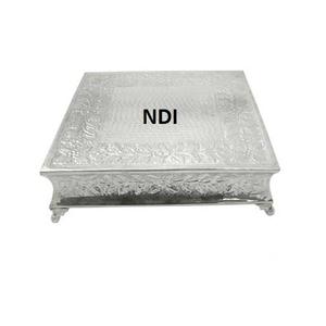 Embossed Design Party Celebration <b>Cup</b> <b>Cake</b> Server Stand Hot Selling Decorative Stand Metal Nickle Plated Finishing <b>Cake</b> Stands - Product Image 1