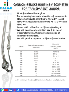 ASTM D 445 อุปกรณ์ทดสอบในห้องปฏิบัติการเครื่องวัดความหนืดแก้ว Borosilicate Cannon Fenske สําหรับช่วงความหนืดทดสอบและค่าน้ํามัน - Product Image 4